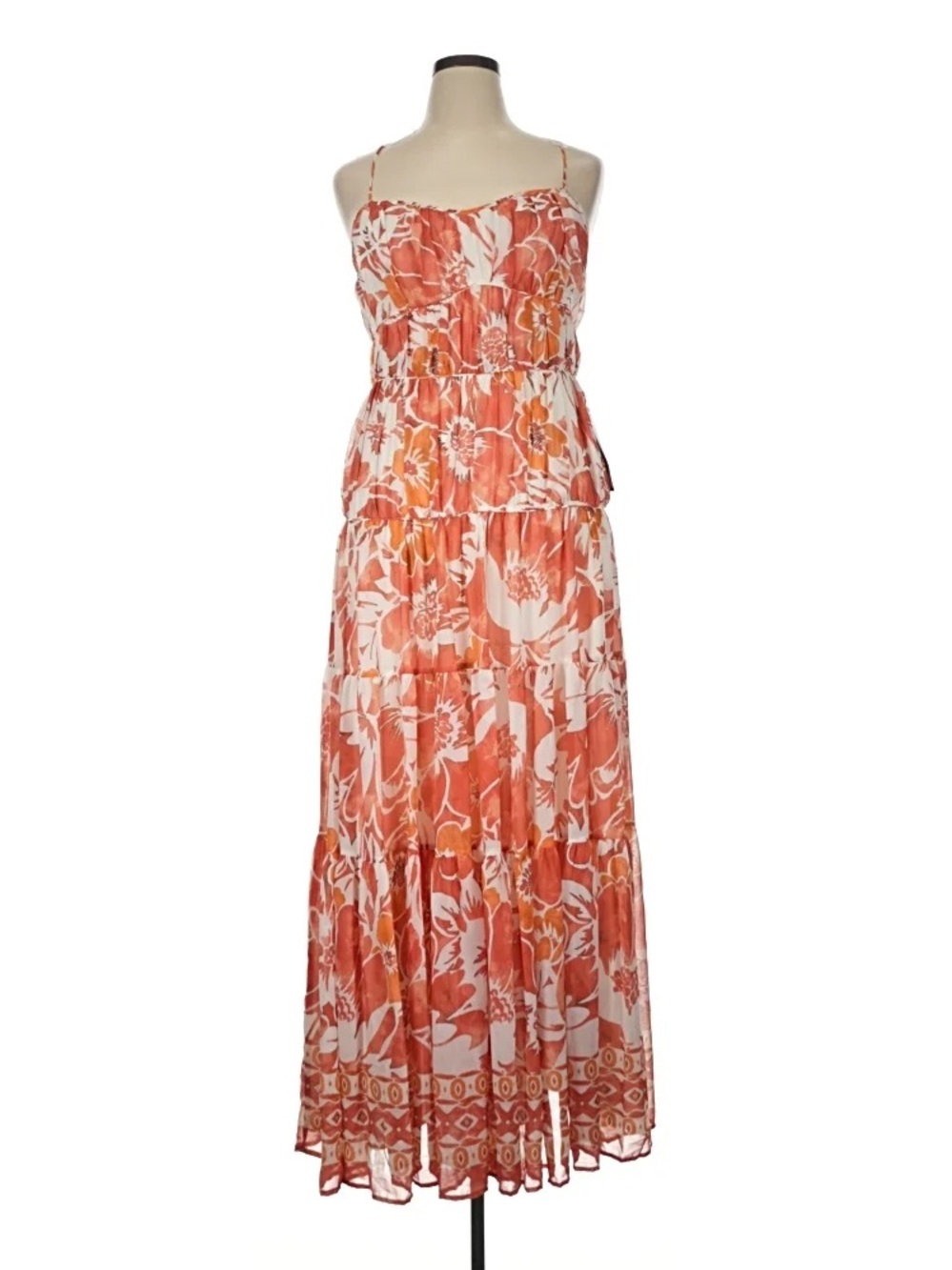 NWT Avec Les Filles Orange Maxi Dress 6